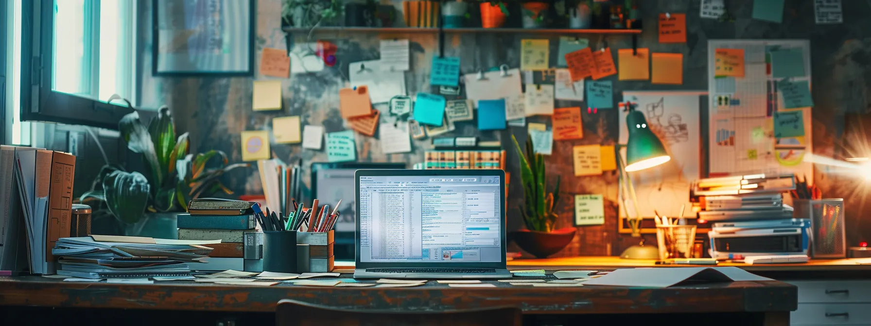 a cluttered modern office workspace features an open laptop displaying fragmented email threads and missing data entries on the screen, emphasizing the chaos and disruption caused by syncing issues in managing prospect information during a marketing campaign. a cluttered modern office workspace features an open laptop displaying fragmented email threads and missing data entries on the screen, emphasizing the chaos and disruption caused by syncing issues in managing prospect information during a marketing campaign.