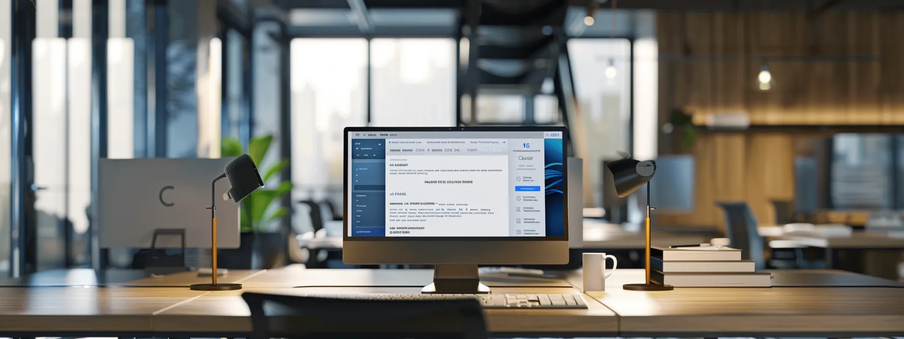 a sleek, modern office setting features a close-up of a computer screen displaying a notification of a sync failure in a pr campaign tool, with dim ambient lighting highlighting the tech-savvy atmosphere and a hint of tension in the air.