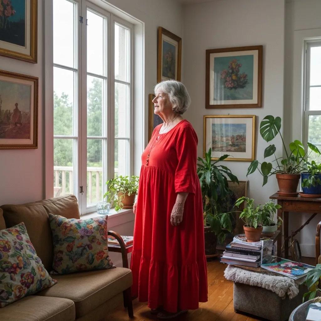 Person daydreaming in a cozy room, surrounded by art supplies, representing the connection between boredom and creativity